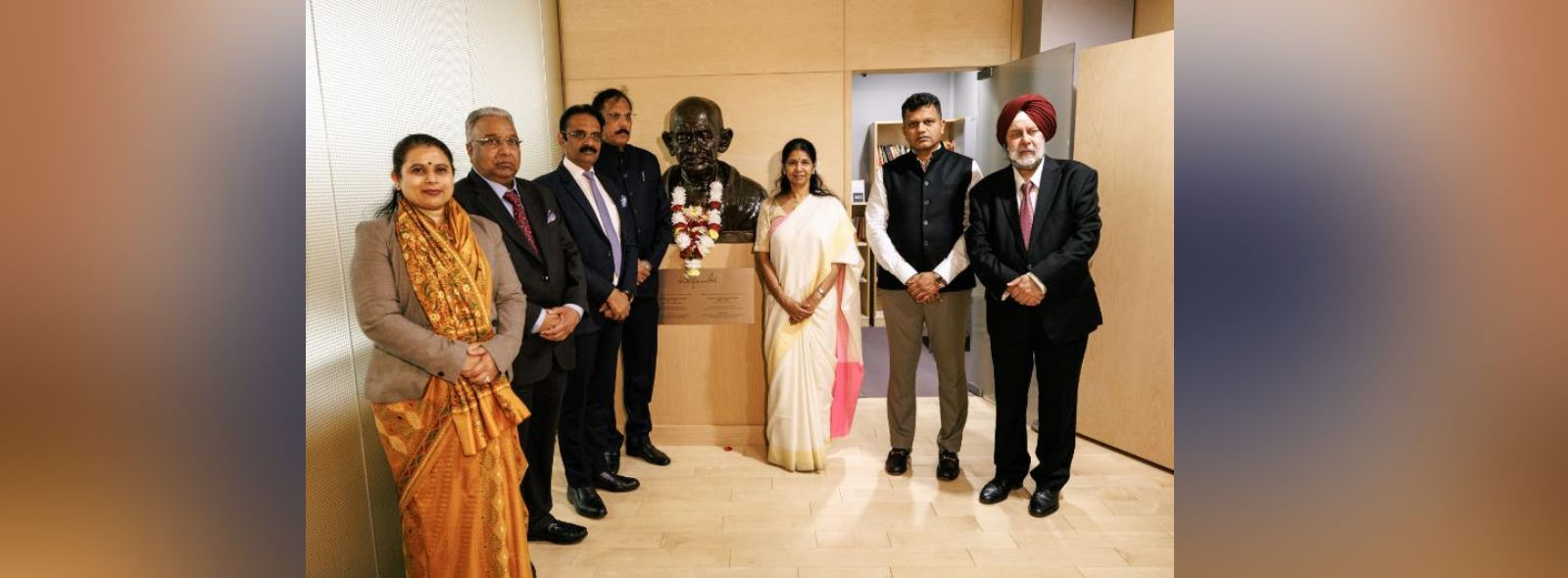 On 30 May 2025, All party delegation led by Hon’ble MP Ms. Kanimozhi Karunanidhi paid tribute to the Mahatma Gandhi bust in the National Library of Latvia, Riga.